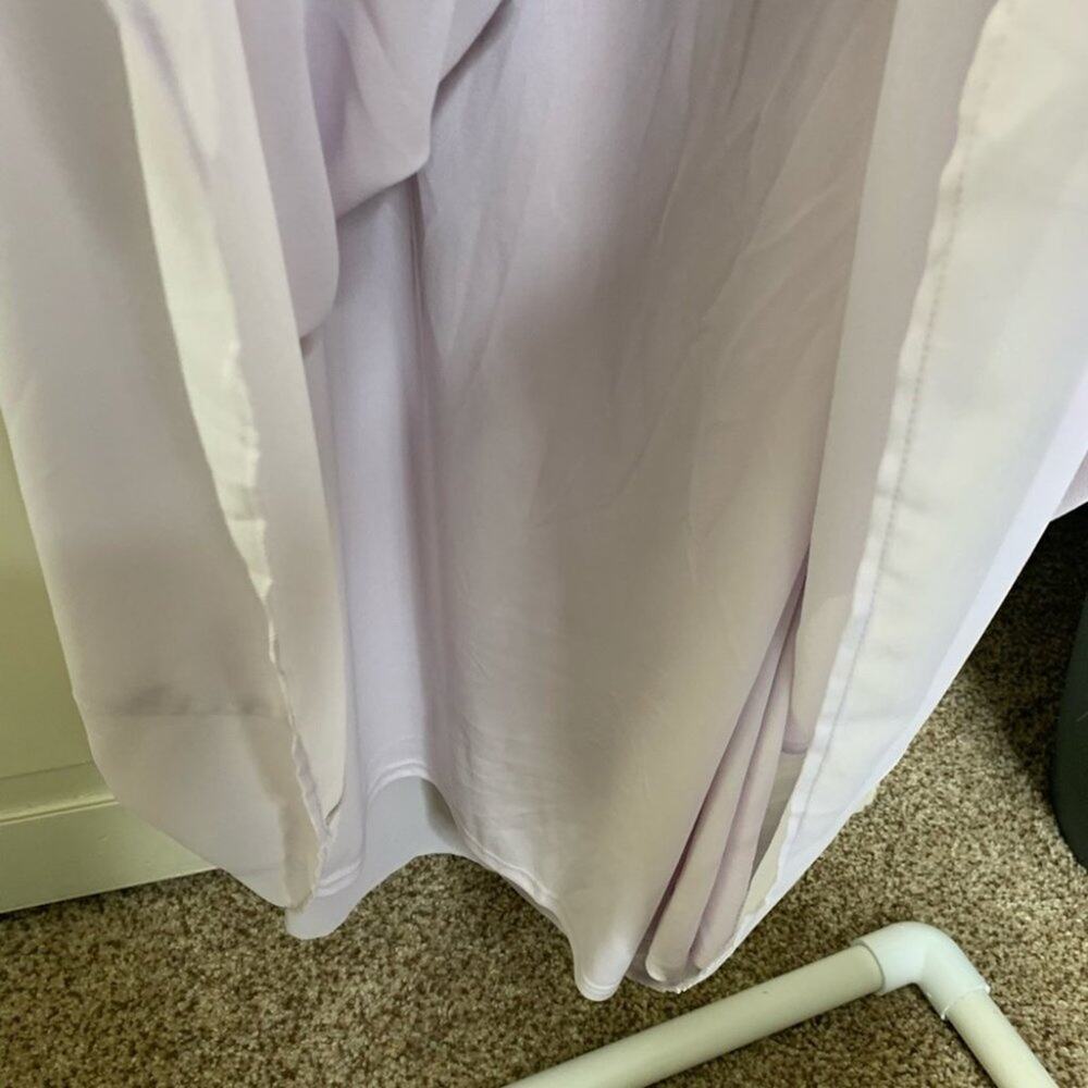 Show Me Your Mumu Rebecca Ruffle sleeve Maxi Dress lilac light purple XS NWT - Picture 8 of 9